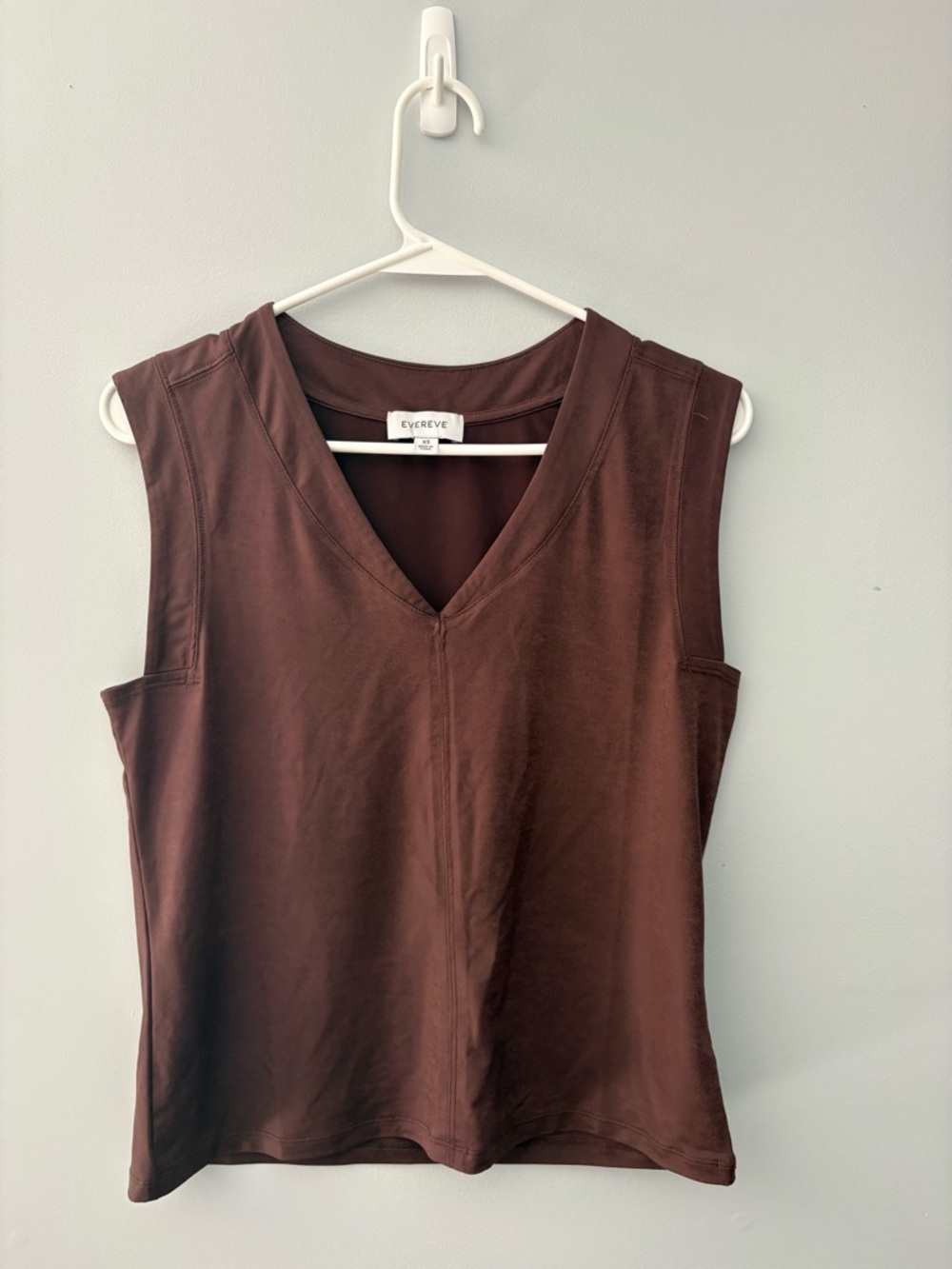 Evereve Sleeveless V-Neck Tank Top in Brown